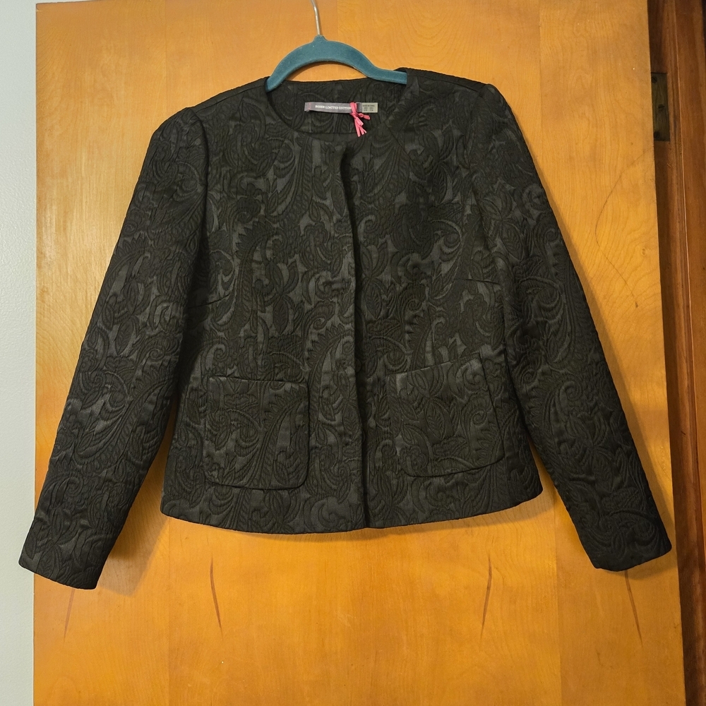 NWT Boden Limited Edition Brocade Jacket Black Size 4